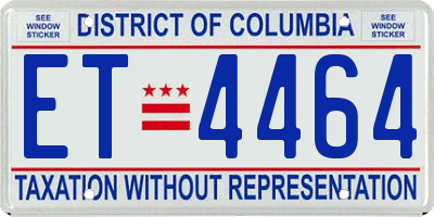 DC license plate ET4464