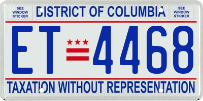 DC license plate ET4468
