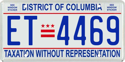 DC license plate ET4469