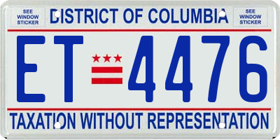DC license plate ET4476