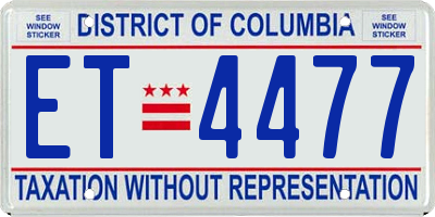 DC license plate ET4477