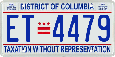 DC license plate ET4479