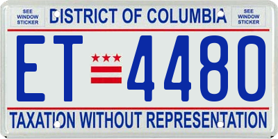 DC license plate ET4480