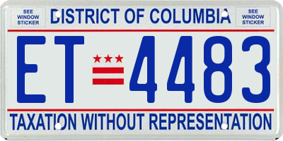 DC license plate ET4483
