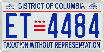 DC license plate ET4484