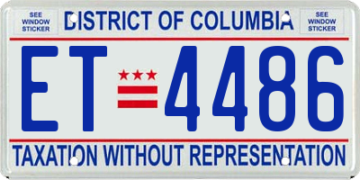DC license plate ET4486