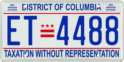 DC license plate ET4488
