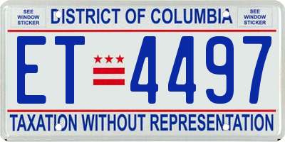 DC license plate ET4497