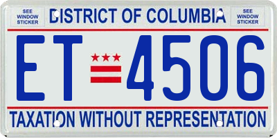 DC license plate ET4506