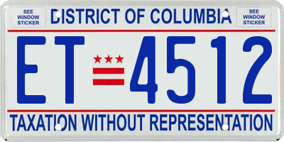 DC license plate ET4512