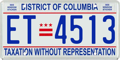 DC license plate ET4513