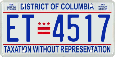 DC license plate ET4517