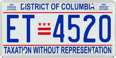 DC license plate ET4520