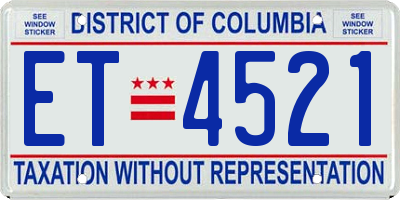 DC license plate ET4521