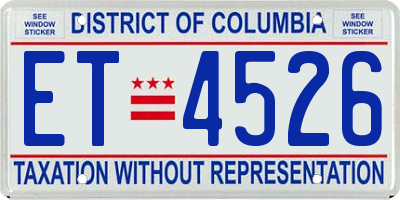 DC license plate ET4526