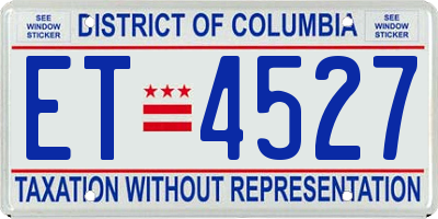 DC license plate ET4527