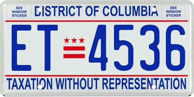DC license plate ET4536