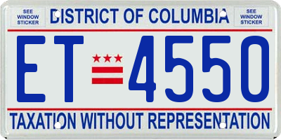 DC license plate ET4550