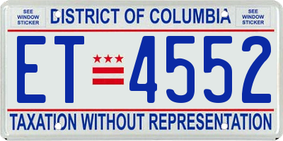 DC license plate ET4552