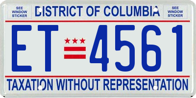 DC license plate ET4561