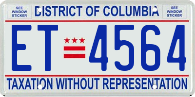 DC license plate ET4564
