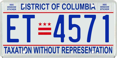 DC license plate ET4571