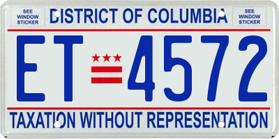 DC license plate ET4572