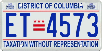 DC license plate ET4573