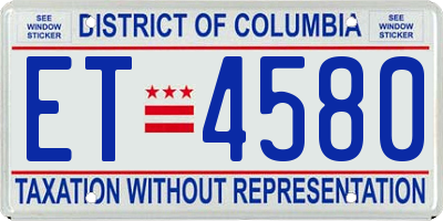 DC license plate ET4580