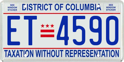 DC license plate ET4590