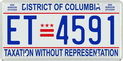DC license plate ET4591