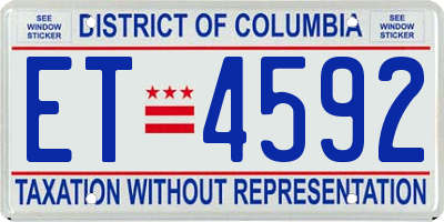 DC license plate ET4592