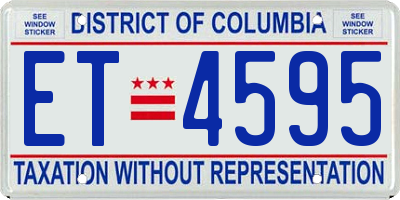 DC license plate ET4595