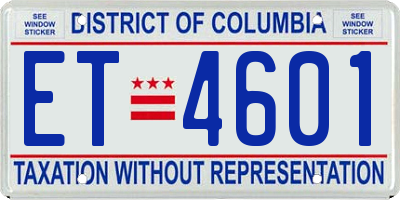 DC license plate ET4601