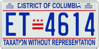 DC license plate ET4614