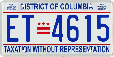 DC license plate ET4615