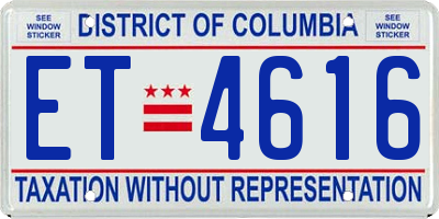 DC license plate ET4616