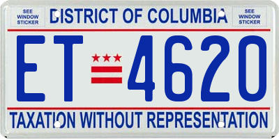 DC license plate ET4620