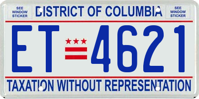 DC license plate ET4621