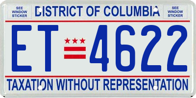 DC license plate ET4622