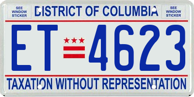 DC license plate ET4623