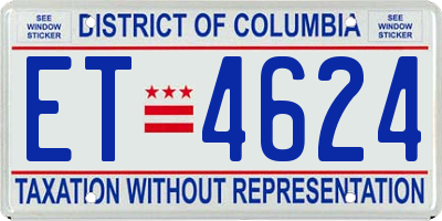DC license plate ET4624