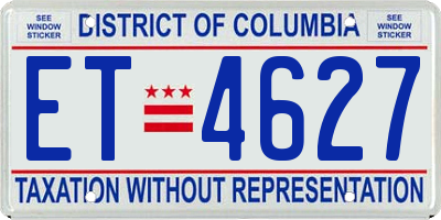 DC license plate ET4627