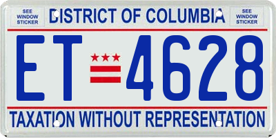 DC license plate ET4628
