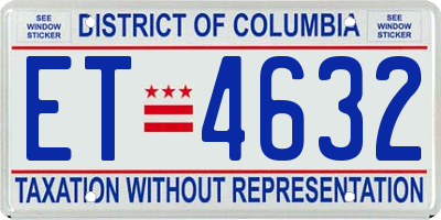 DC license plate ET4632