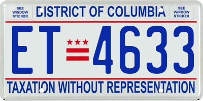 DC license plate ET4633