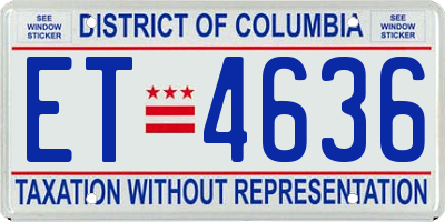 DC license plate ET4636