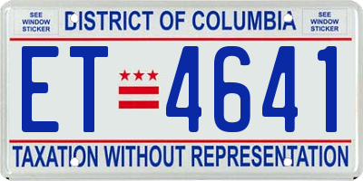 DC license plate ET4641