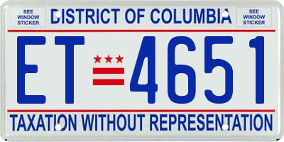 DC license plate ET4651