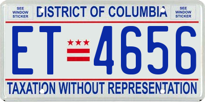 DC license plate ET4656
